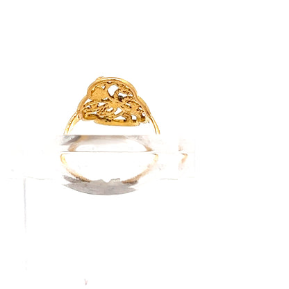 22ct Gold Ornate Floral Filigree Ring with Starburst Details