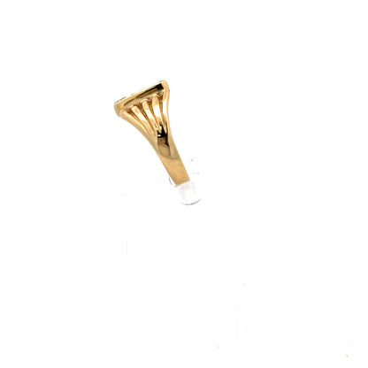 9ct Gold Rectangular Signet Ring with Engraved Face