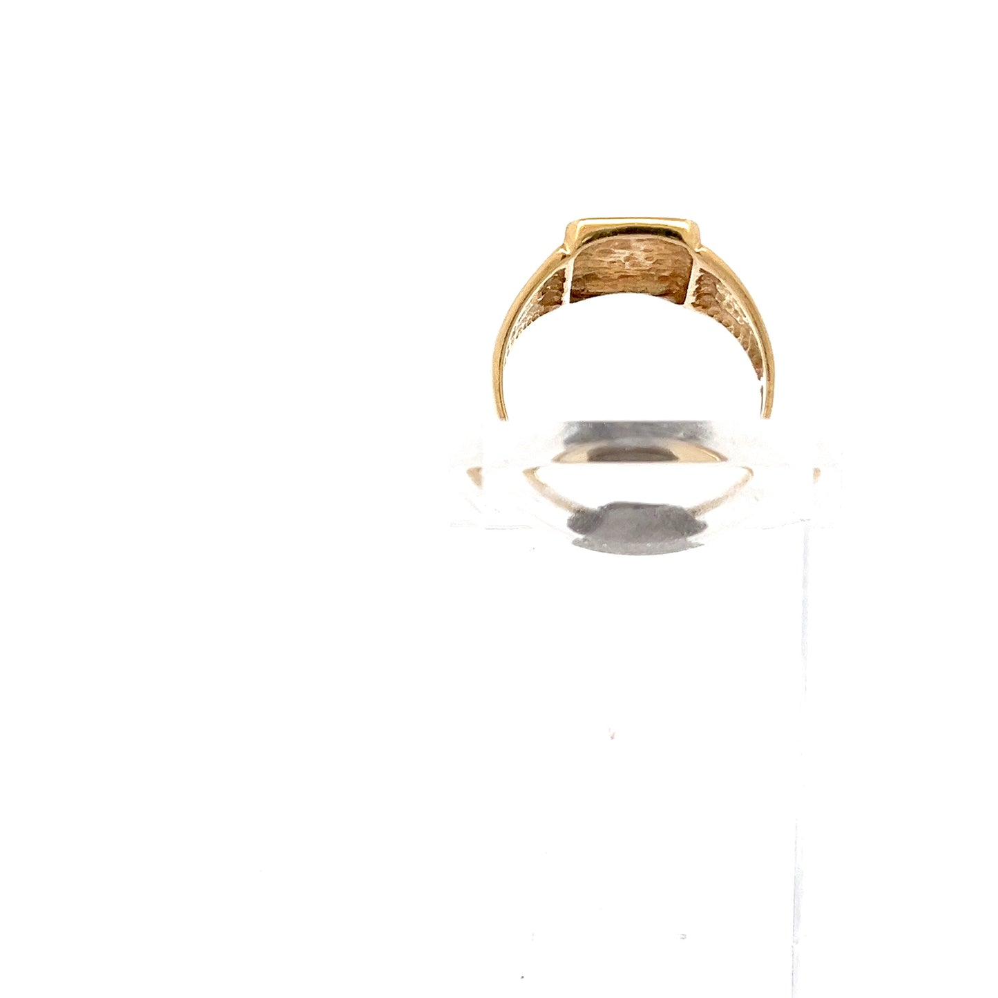 9ct Gold Rectangular Signet Ring with Engraved Face