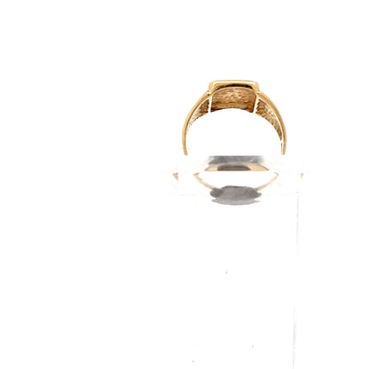 9ct Gold Rectangular Signet Ring with Engraved Face