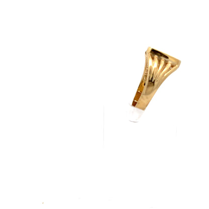 9ct Gold Rectangular Signet Ring with Engraved Face