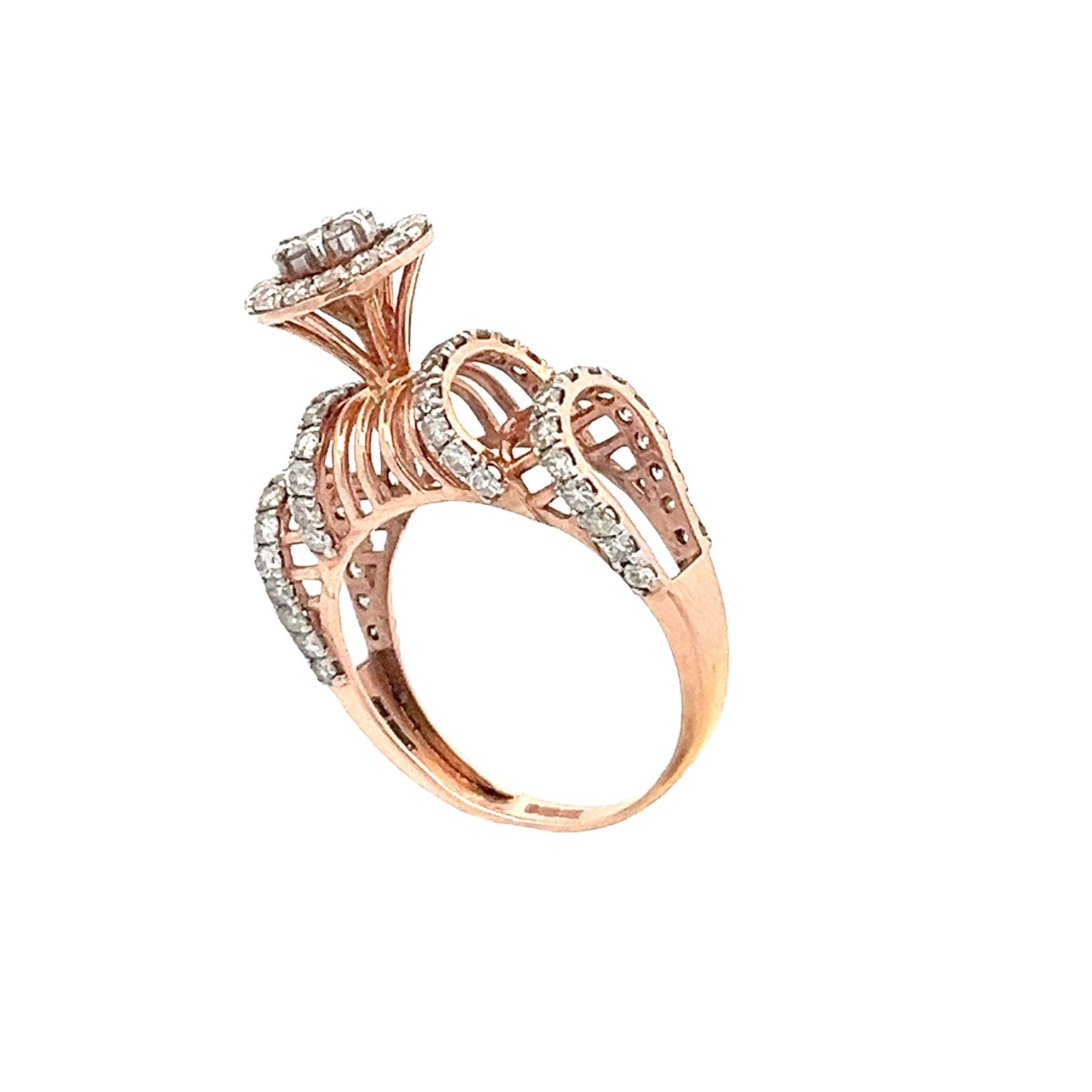 14ct rose gold pre-owned ring with stones 07002457