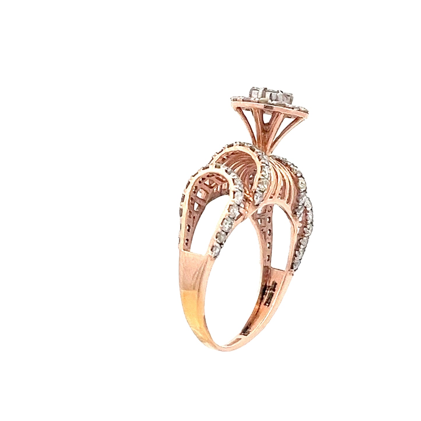 14ct rose gold pre-owned ring with stones 07002457