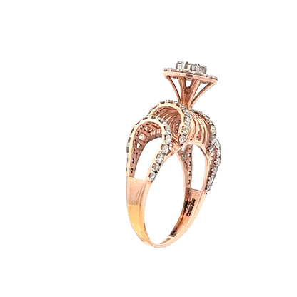 14ct rose gold pre-owned ring with stones 07002457