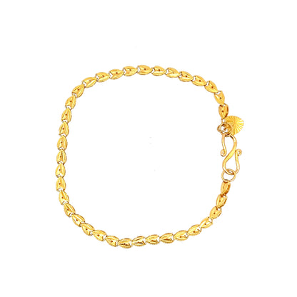 22ct Gold Bracelet with Repeating Leaf Link Design