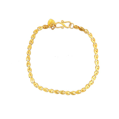 22ct Gold Bracelet with Repeating Leaf Link Design