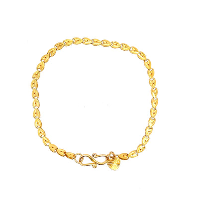 22ct Gold Bracelet with Repeating Leaf Link Design