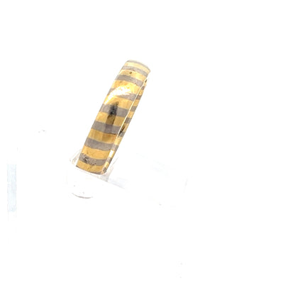 18ct Gold Two-Tone Striped Band Ring