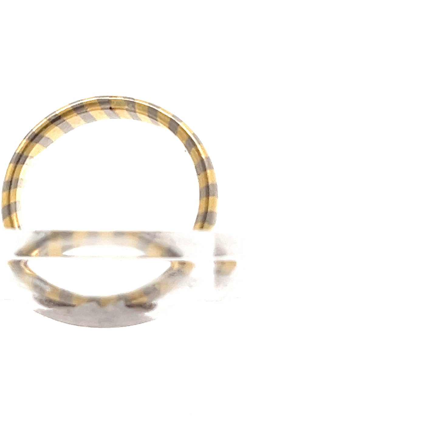 18ct Gold Two-Tone Striped Band Ring