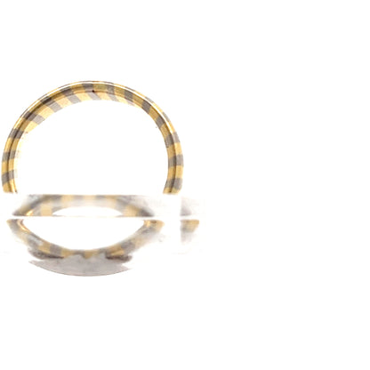 18ct Gold Two-Tone Striped Band Ring
