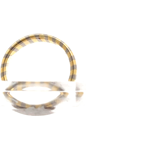 18ct Gold Two-Tone Striped Band Ring