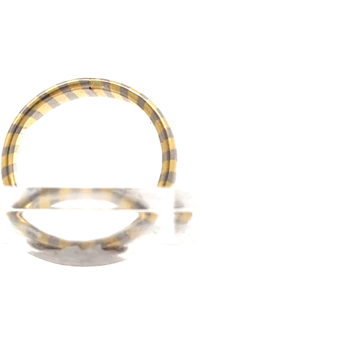 18ct Gold Two-Tone Striped Band Ring