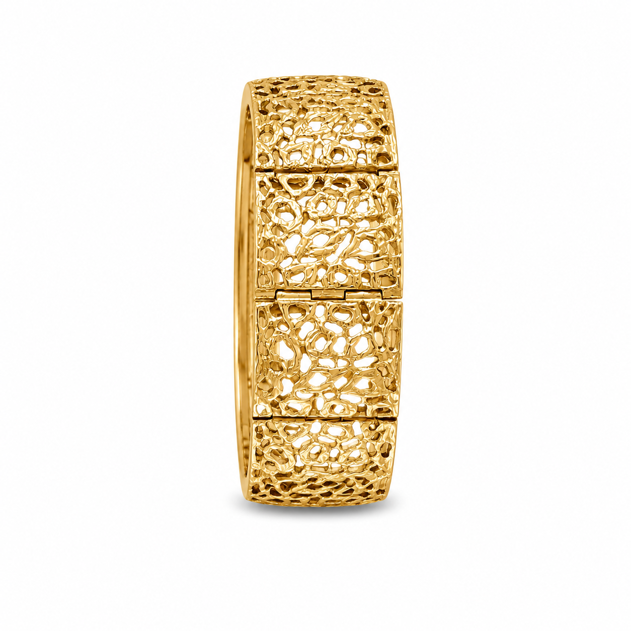 18ct Gold Wide Openwork Panel Bracelet