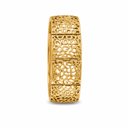 18ct Gold Wide Openwork Panel Bracelet