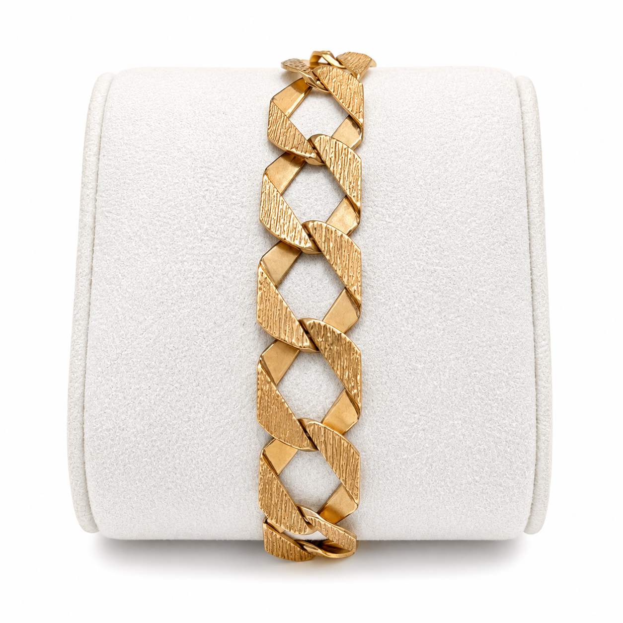 9ct Gold Engraved Interlocking Link Bracelet