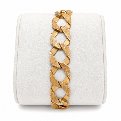 9ct Gold Engraved Interlocking Link Bracelet