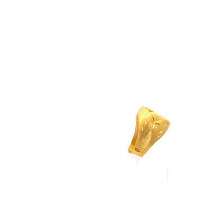 22ct Gold Textured Square Panel Ring