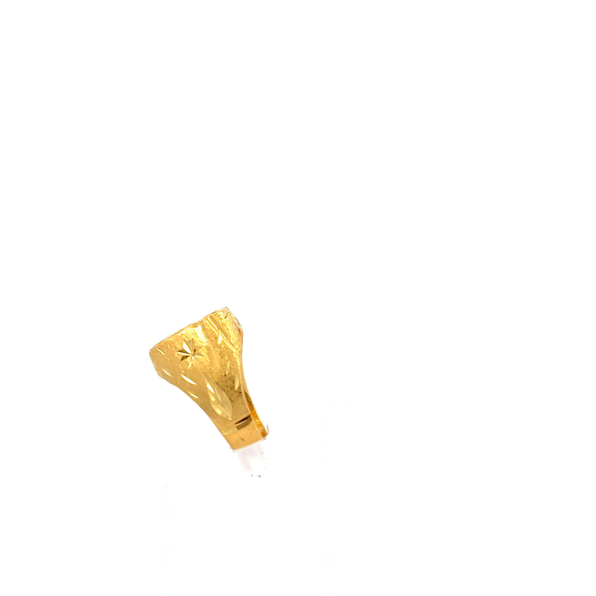 22ct Gold Textured Square Panel Ring