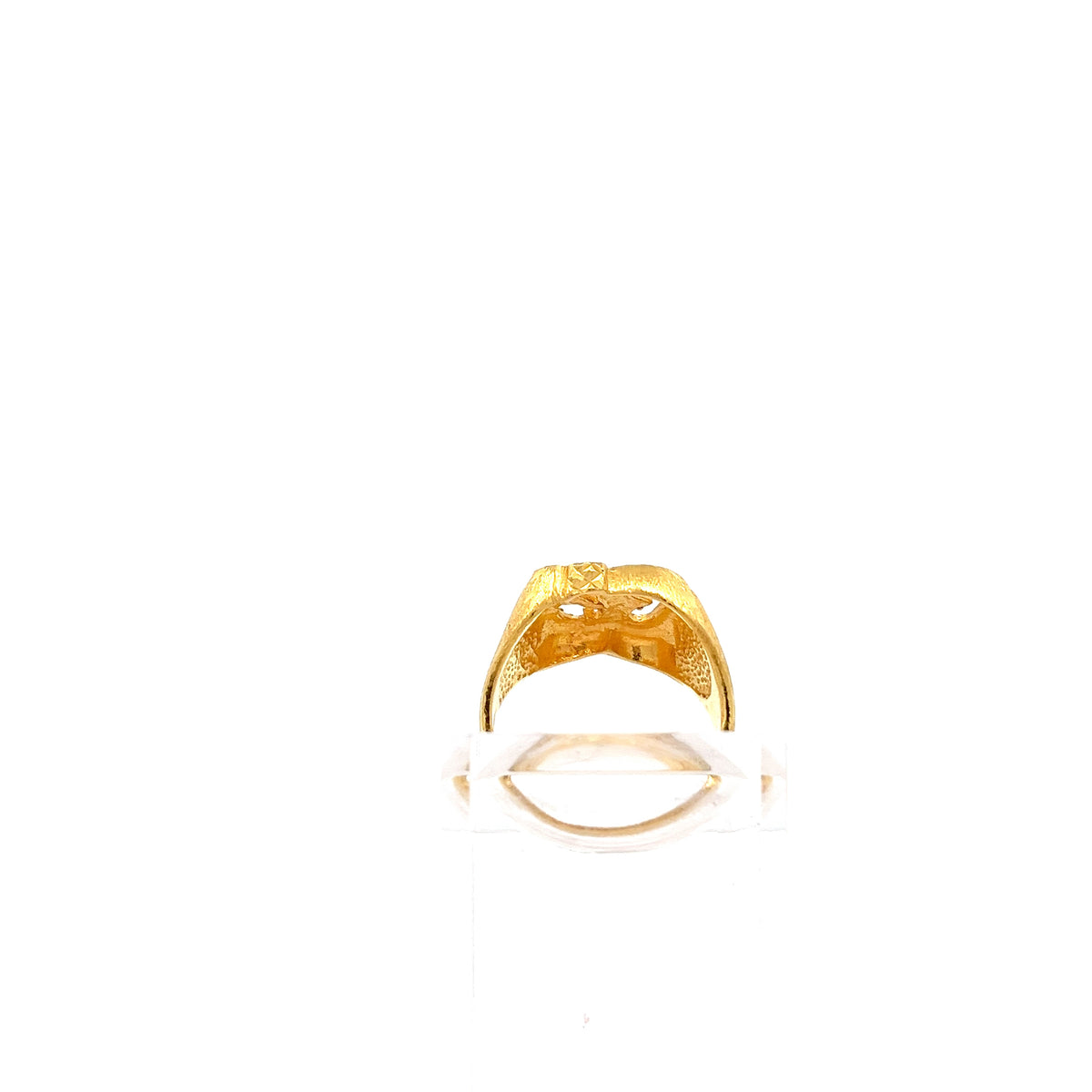 22ct Gold Textured Square Panel Ring
