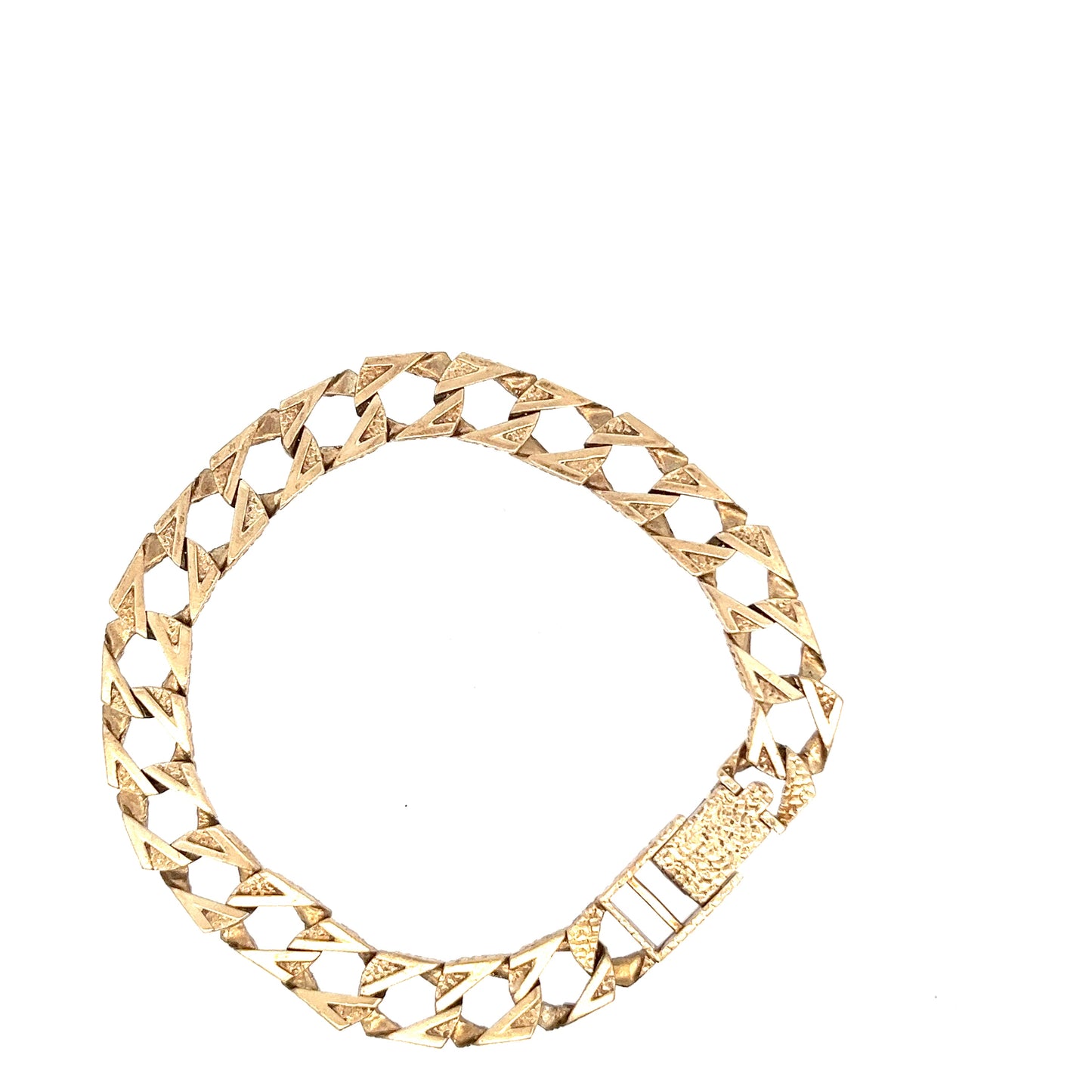 9ct Gold Textured Geometric Link Bracelet