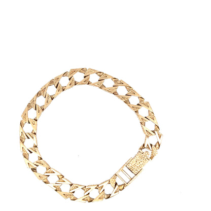 9ct Gold Textured Geometric Link Bracelet