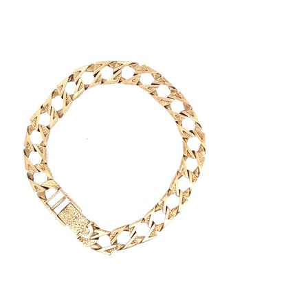 9ct Gold Textured Geometric Link Bracelet