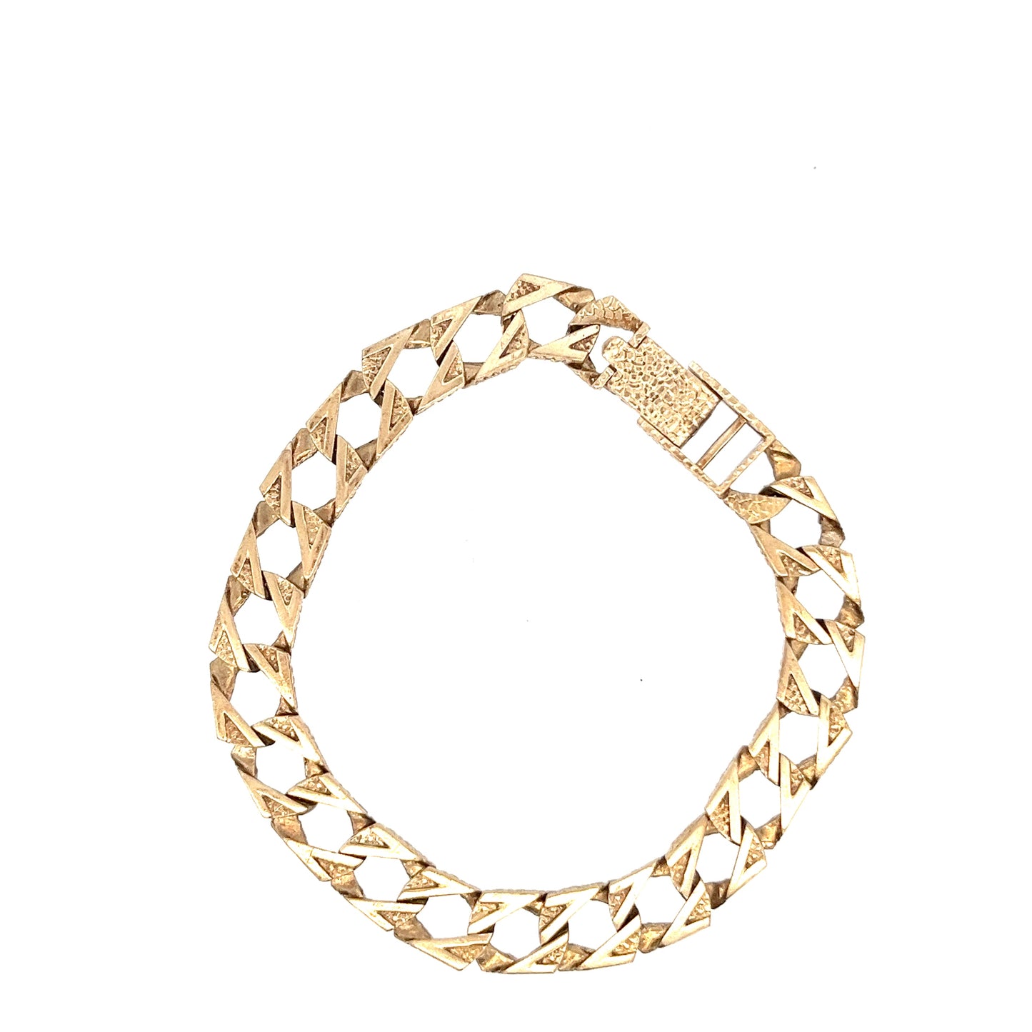 9ct Gold Textured Geometric Link Bracelet