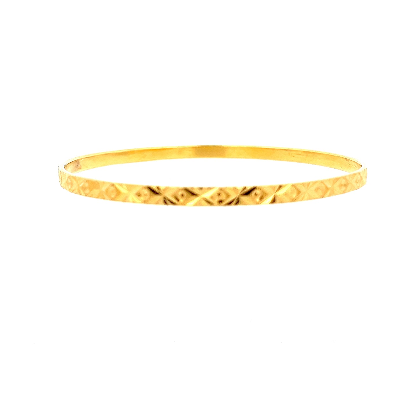 22ct Gold Patterned Bangle with Engraved Geometric Detail