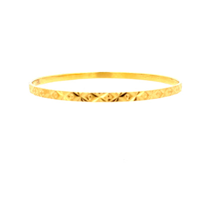 22ct Gold Patterned Bangle with Engraved Geometric Detail