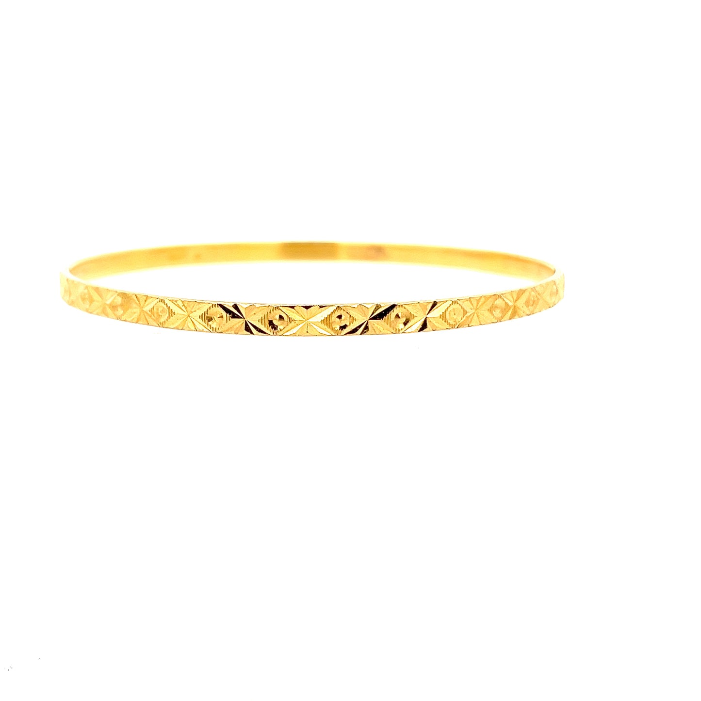 22ct Gold Patterned Bangle with Engraved Geometric Detail