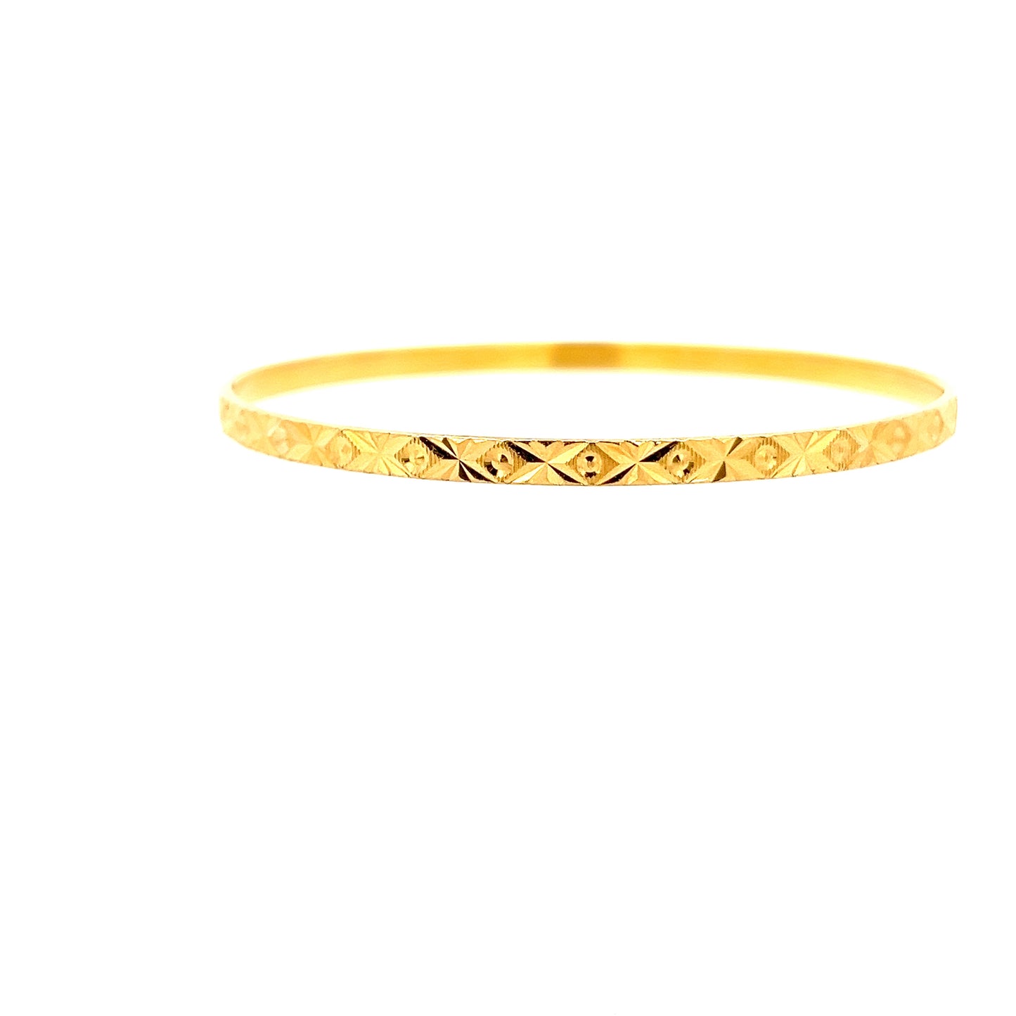 22ct Gold Patterned Bangle with Engraved Geometric Detail