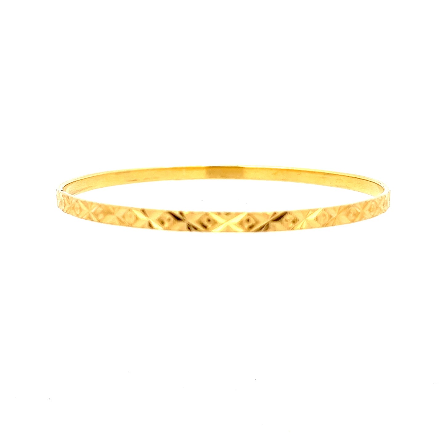 22ct Gold Patterned Engraved Bangle