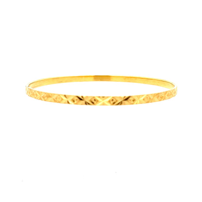 22ct Gold Patterned Engraved Bangle