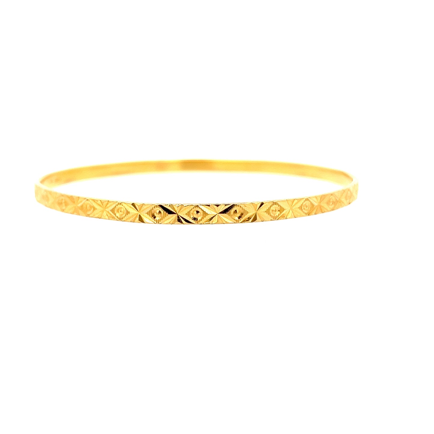 22ct Gold Patterned Engraved Bangle