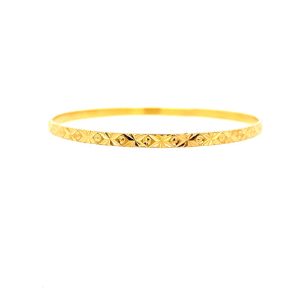 22ct Gold Patterned Engraved Bangle