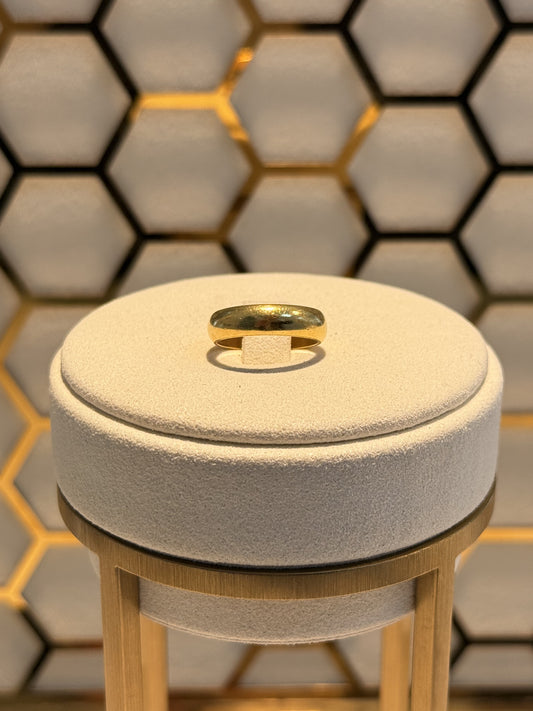 18ct Gold Ring with a Smooth Domed Band
