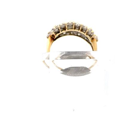 14ct Gold Cluster Ring with Clear Stones