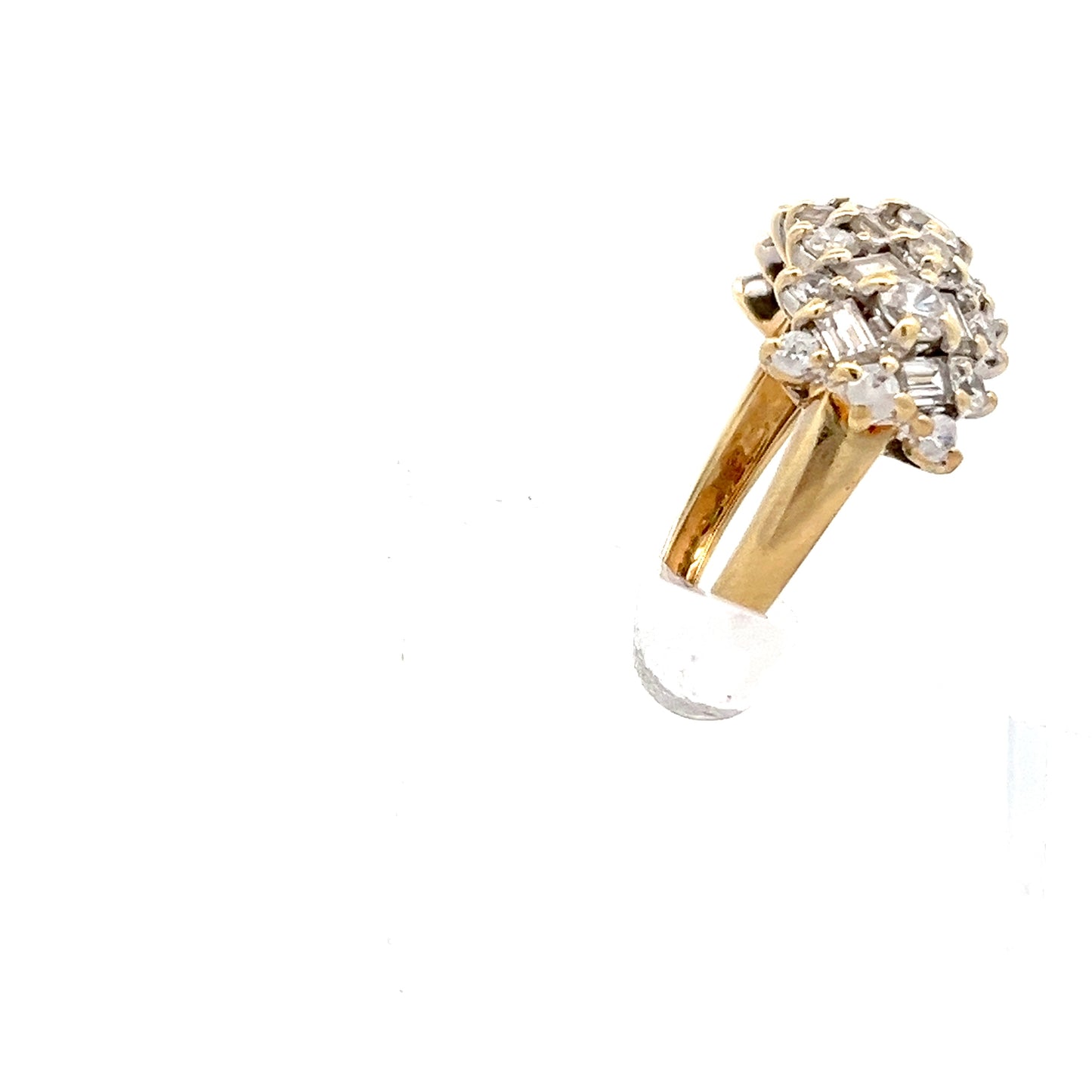 14ct Gold Cluster Ring with Clear Stones