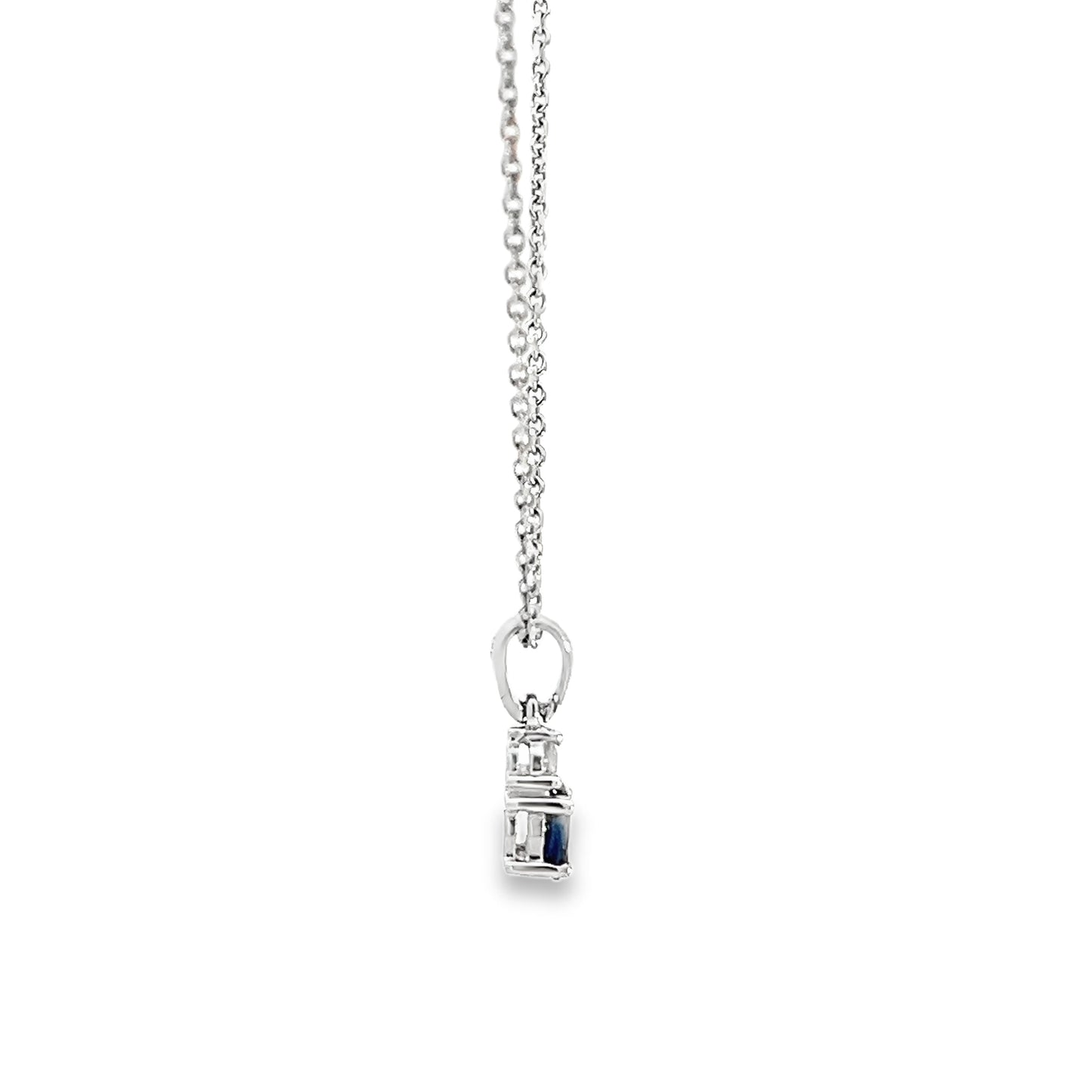 18ct sapphire diamond pre-loved pendant with chain 10000030
