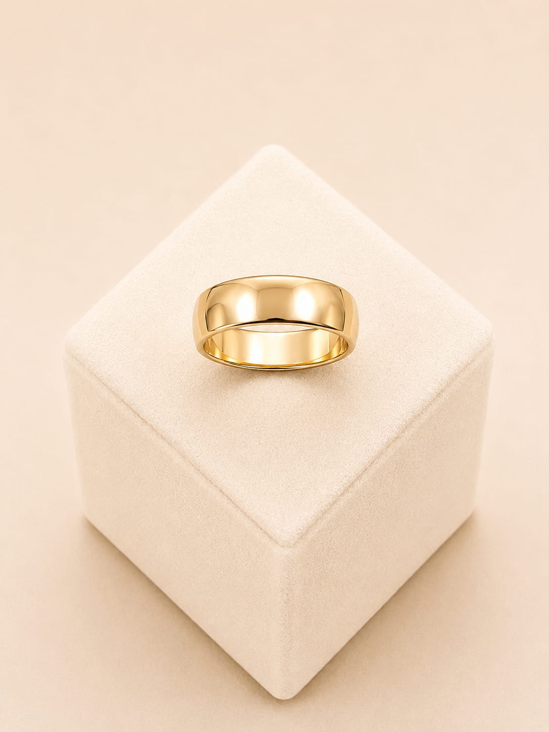 9ct Gold Wide Polished Domed Band Ring