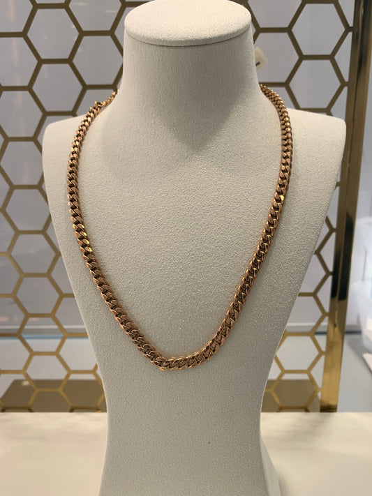 9ct Gold Curb Chain Necklace with Bold Polished Links