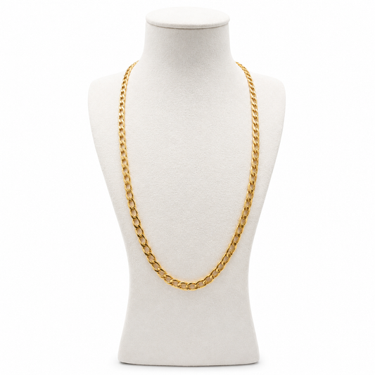 22ct Gold Curb Chain with Polished Interlocking Links