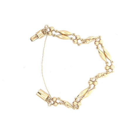 9ct Gold Textured Leaf Link Bracelet