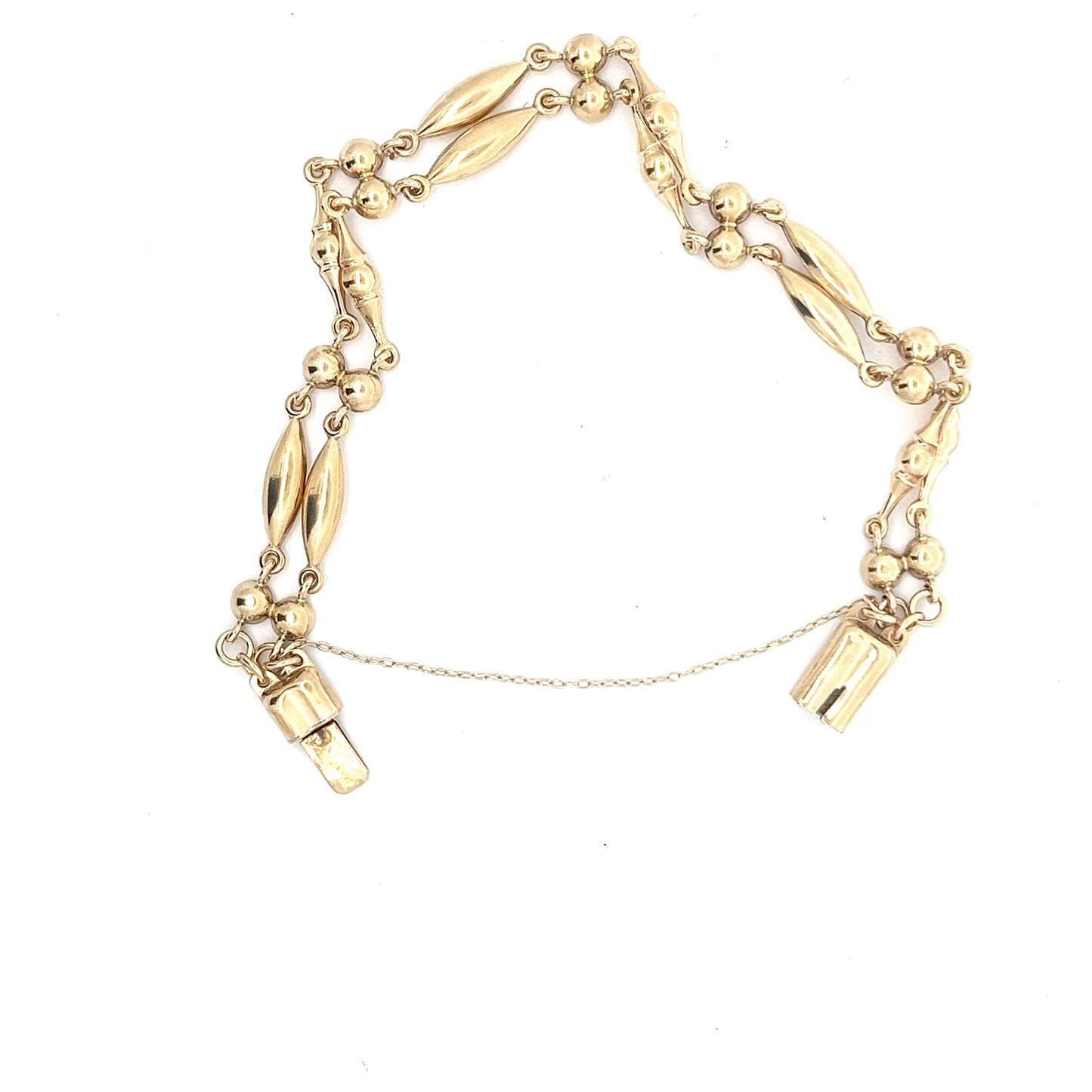 9ct Gold Textured Leaf Link Bracelet