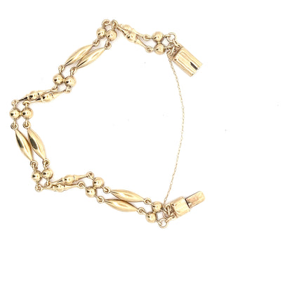 9ct Gold Textured Leaf Link Bracelet