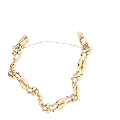 9ct Gold Textured Leaf Link Bracelet