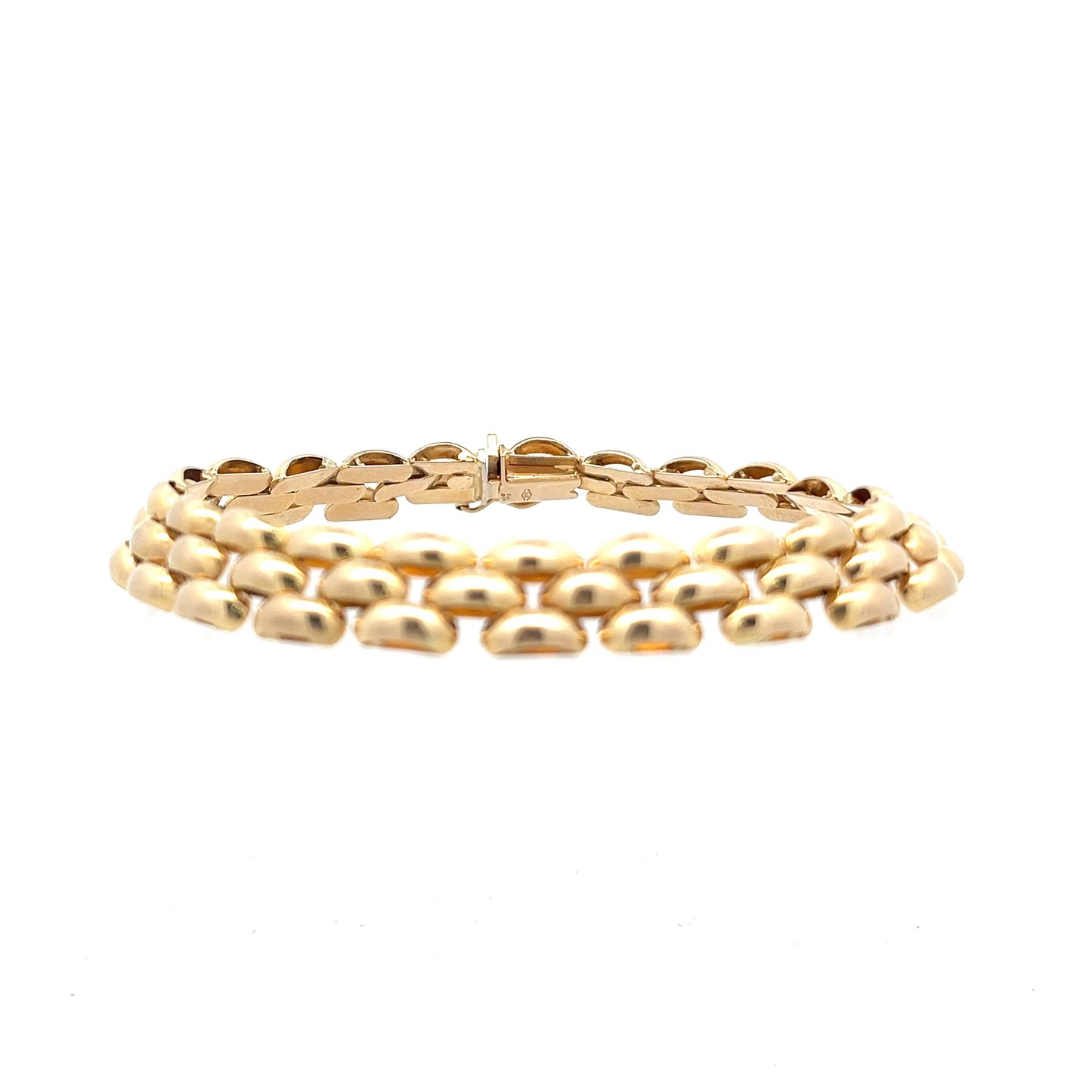 9ct Gold Three Row Curb Link Bracelet