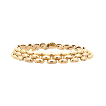 9ct Gold Three Row Curb Link Bracelet