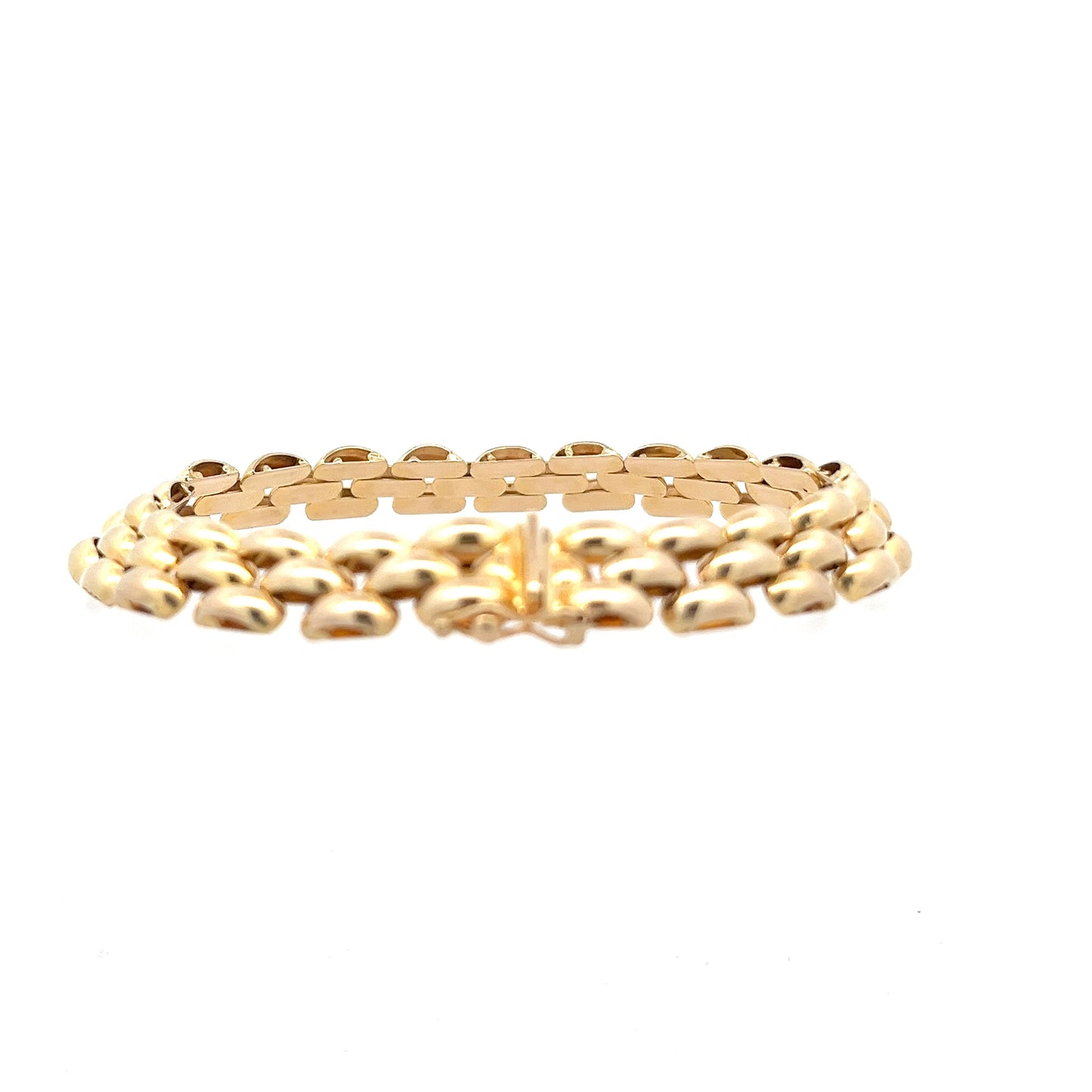 9ct Gold Three Row Curb Link Bracelet