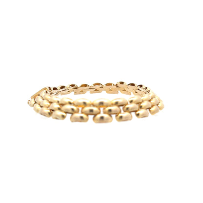9ct Gold Three Row Curb Link Bracelet